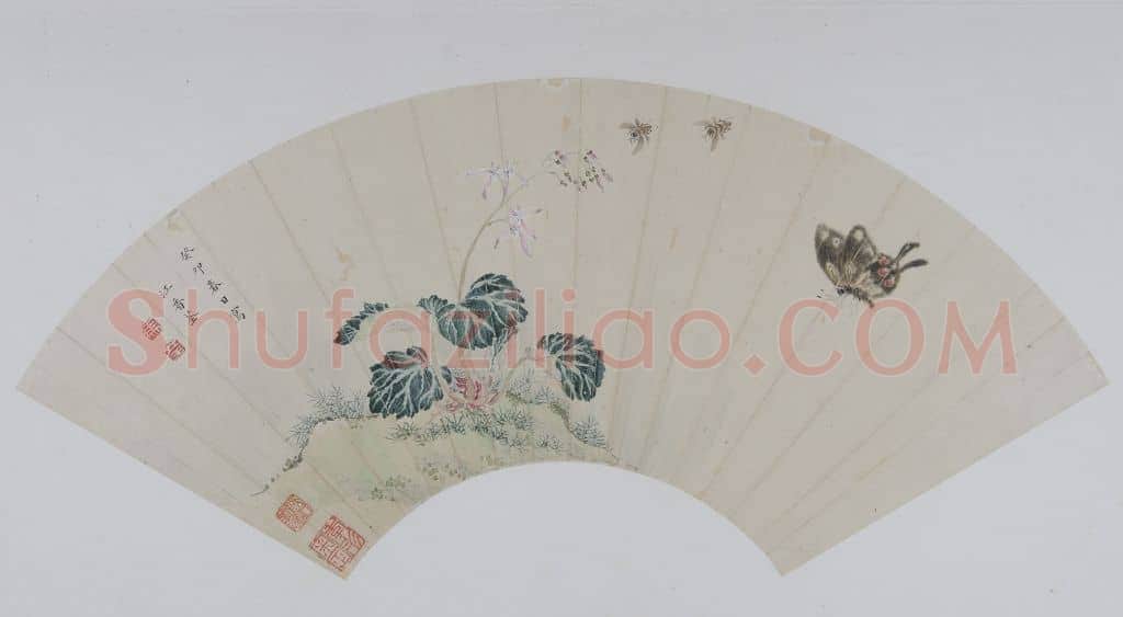 马荃草虫花卉图扇页 | 故宫绘画藏品