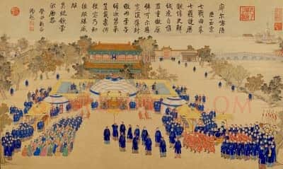 平定廓尔喀战图册之廓尔喀使臣至京 | 故宫绘画藏品