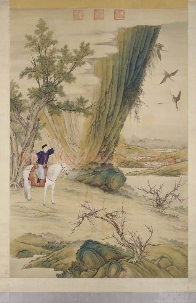 郎世宁等乾隆皇帝落雁图轴 | 故宫绘画藏品