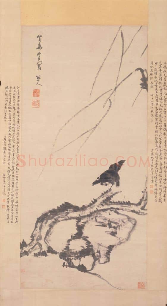 朱耷杨柳浴禽图轴 | 故宫绘画藏品