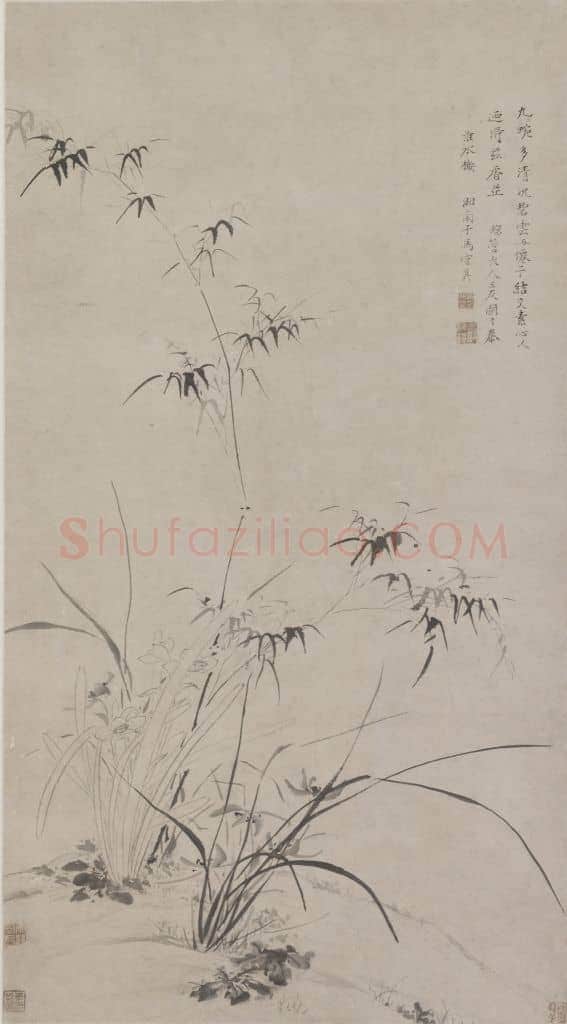 马守真兰竹水仙轴 | 故宫绘画藏品