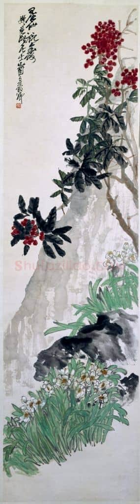吴昌硕天竺水仙图轴 | 故宫绘画藏品