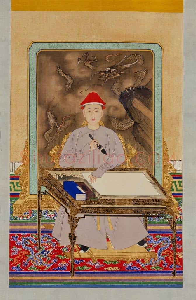 康熙帝便装写字像轴 | 故宫绘画藏品