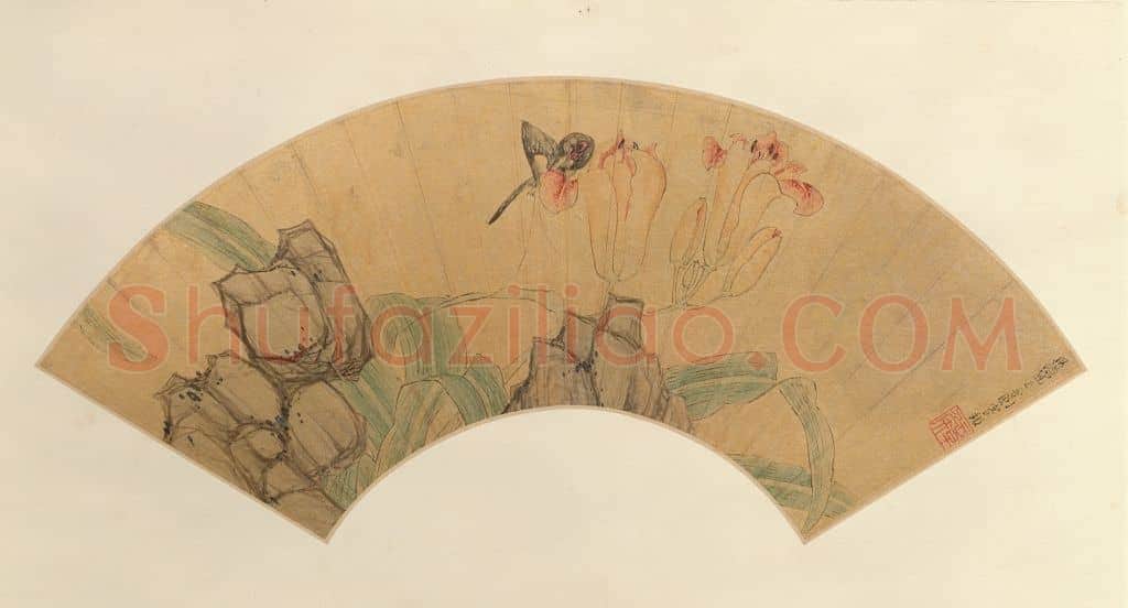 陈洪绶花石蝴蝶图扇页 | 故宫绘画藏品