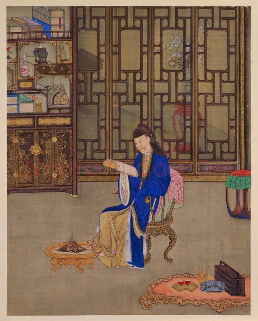 胤禛行乐图册·围炉观书页 | 故宫绘画藏品