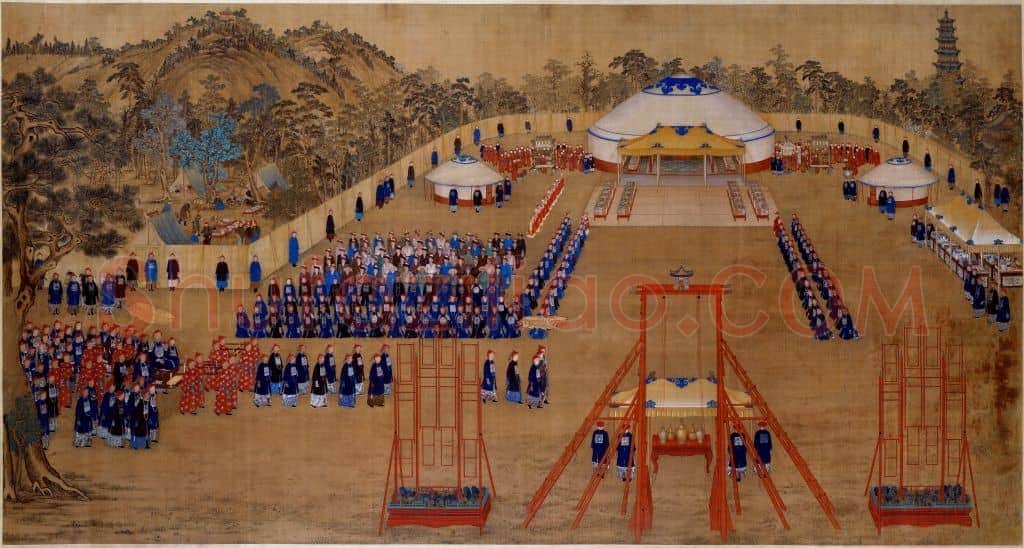 郎世宁等万树园赐宴图轴 | 故宫绘画藏品