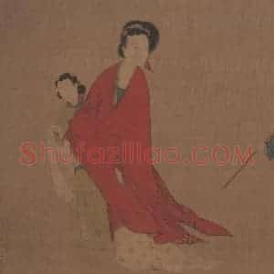元代《招凉仕女图》国画人物作品图片赏析