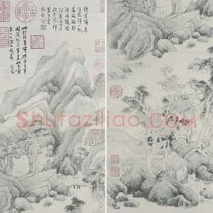 董其昌水墨山水画《葑泾仿古图》立轴