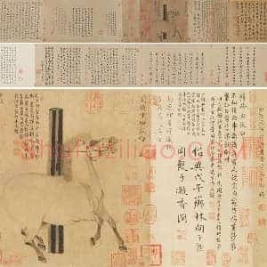 韩干画马代表作品《照夜白图》全卷