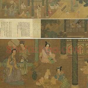 唐代周昉人物画卷《麟趾图卷》全卷