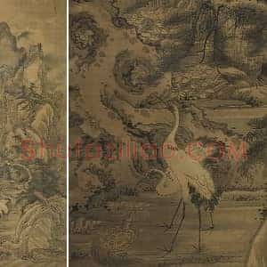 仙山主题山水画《海山图》轴