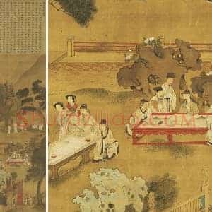 山水人物画《西园雅集图》轴