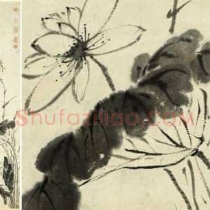 徐渭水墨画《荷花》轴