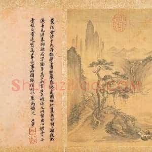 清 王翚《仿燕文贵松岩飞瀑图》页