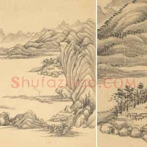 王翚《仿燕文贵山水》页