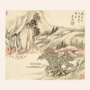 王学浩山水《仿燕文贵意》页