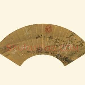 吕纪《画飞鹭图》扇面页