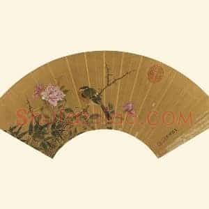 吕纪《画竹枝》扇面页