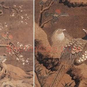 吕纪《梅茶雉雀图》轴