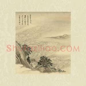 清 周鲲《仿范宽洞庭晓色》山水页