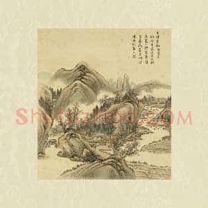清 周鲲《仿惠崇千村丰稔》田园山水页