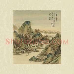 清 周鲲《仿赵孟頫秋溪渔艇》山水页