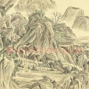 周鲲摹唐寅终南十景图“云锦淙”页