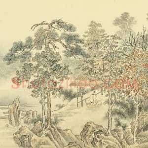 周鲲摹唐寅终南十景图“樾馆”页