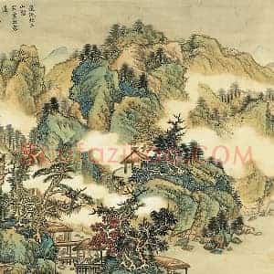 清 张雨森《仿沈周青绿山水》页
