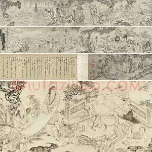 仇英白描佛道人物《摹李公麟白描罗汉》全卷
