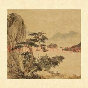 张雨森山水《溪岸游艇》页