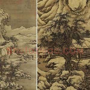 传郭熙画雪景图轴