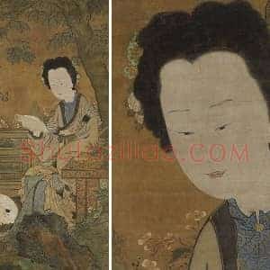 传周文矩《桐阴仕女图》轴