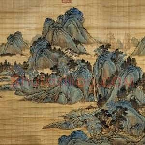 唐岱仿赵孟頫青绿山水《夏山高逸图》