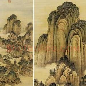 清 唐岱《仿范宽画幅》轴