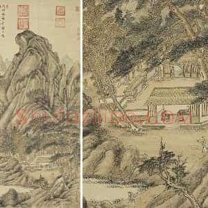 清 唐岱《仿王蒙山水》轴