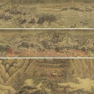 巨然山水画《松岩萧寺图》卷