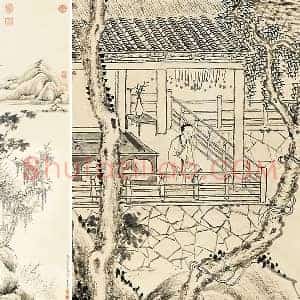 清 唐岱《仿倪瓒清閟阁图》轴