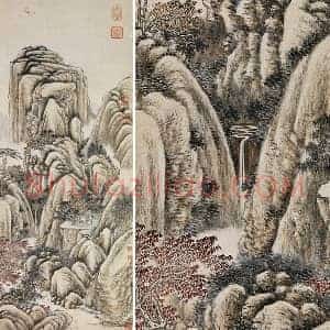 唐岱山水画《归隐图》轴