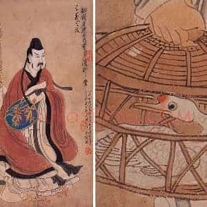 陈洪绶人物画《羲之笼鹅图》轴