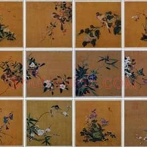 黄筌工笔花鸟画册页（共12开）