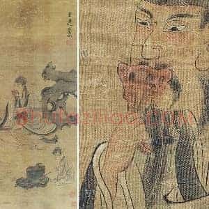 陈洪绶人物画《老迟像》轴