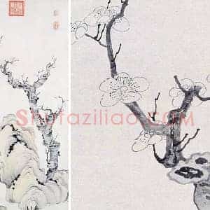 陈洪绶《梅石图》轴