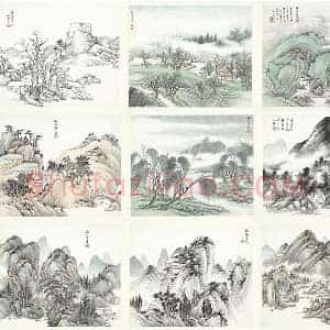 张石园(张克龢)仿古山水画册