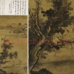 蒋嵩山水画《归渔图》轴