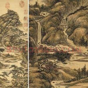 王敬铭画山水轴