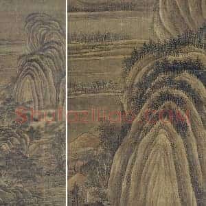 传董源山水画《夏山欲雨图》轴