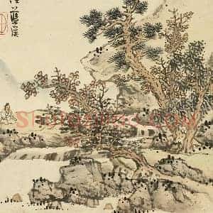 蓝瑛临荆浩山水画法