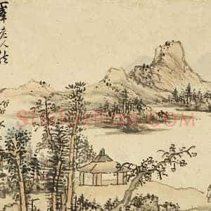 蓝瑛临黄公望山水画法