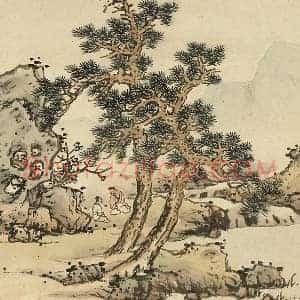 蓝瑛临赵孟頫山水画法